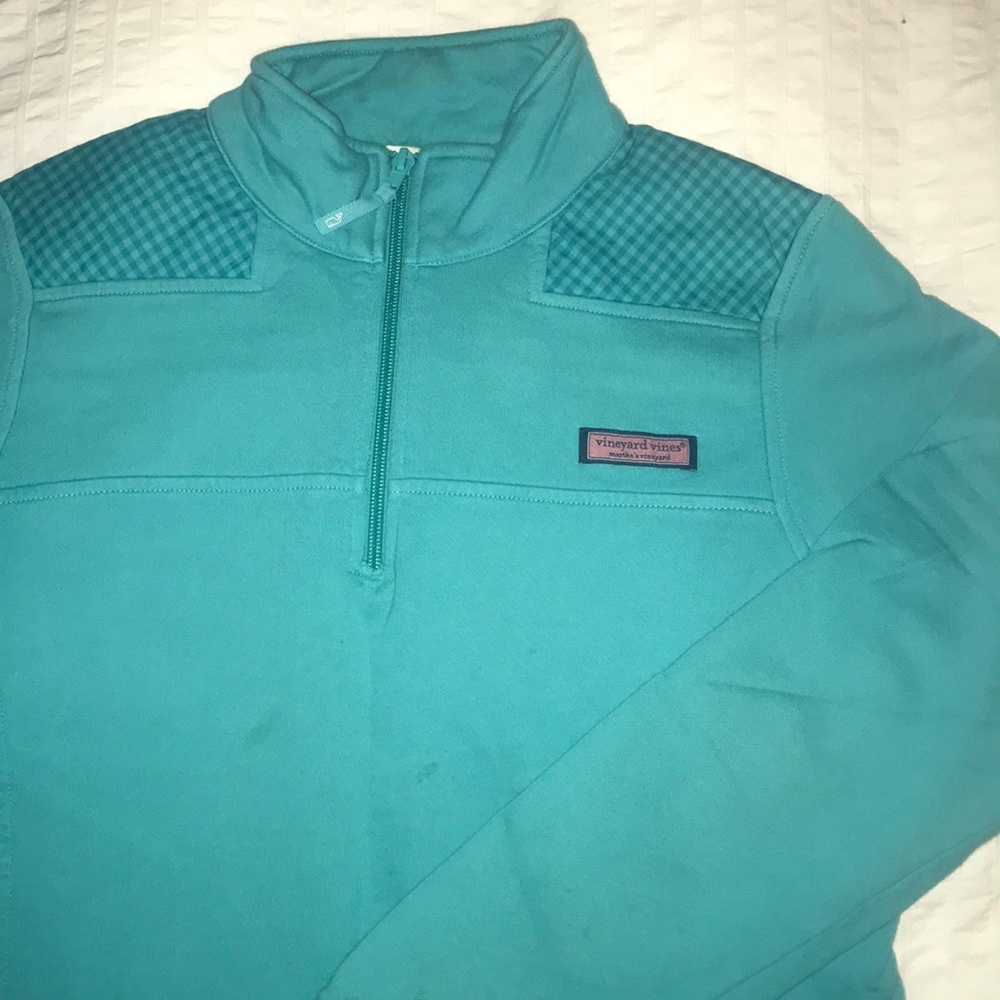 Vineyard Vines 1/4 zip shep shirt w/ gingham